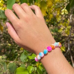 Handmade Rainbow Splatter Kids Bracelet
